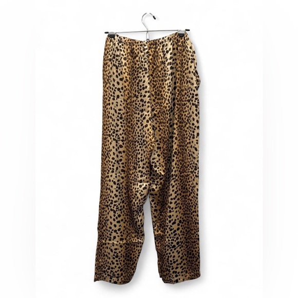 Victoria's Secret Satin Long Pajama Set Large Animal Print Cheetah Lounge Sleep - Picture 7 of 8